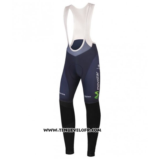 2016 Maillot Ciclismo Movistar Vert et Bleu Manches Longues et Cuissard